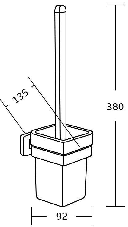 Mexen príslušenstvo, ASIS držiak na wc kefu, zlatá, 7017650-50