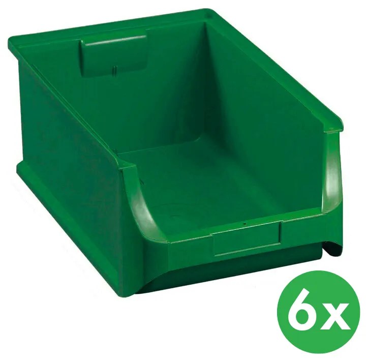 Allit Plastové boxy PLUS 5, 310 x 500 x 200 mm, zelené, 6 ks