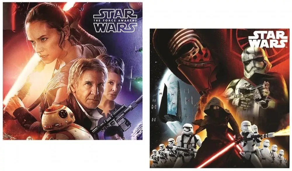 Obojstranný vankúš Star Wars - Hviezdne vojny - motív The Force Awakens - 40 x 40 cm