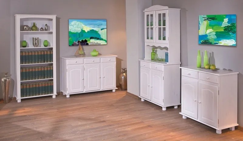 Vitrína In-Valencia, bielená borovica