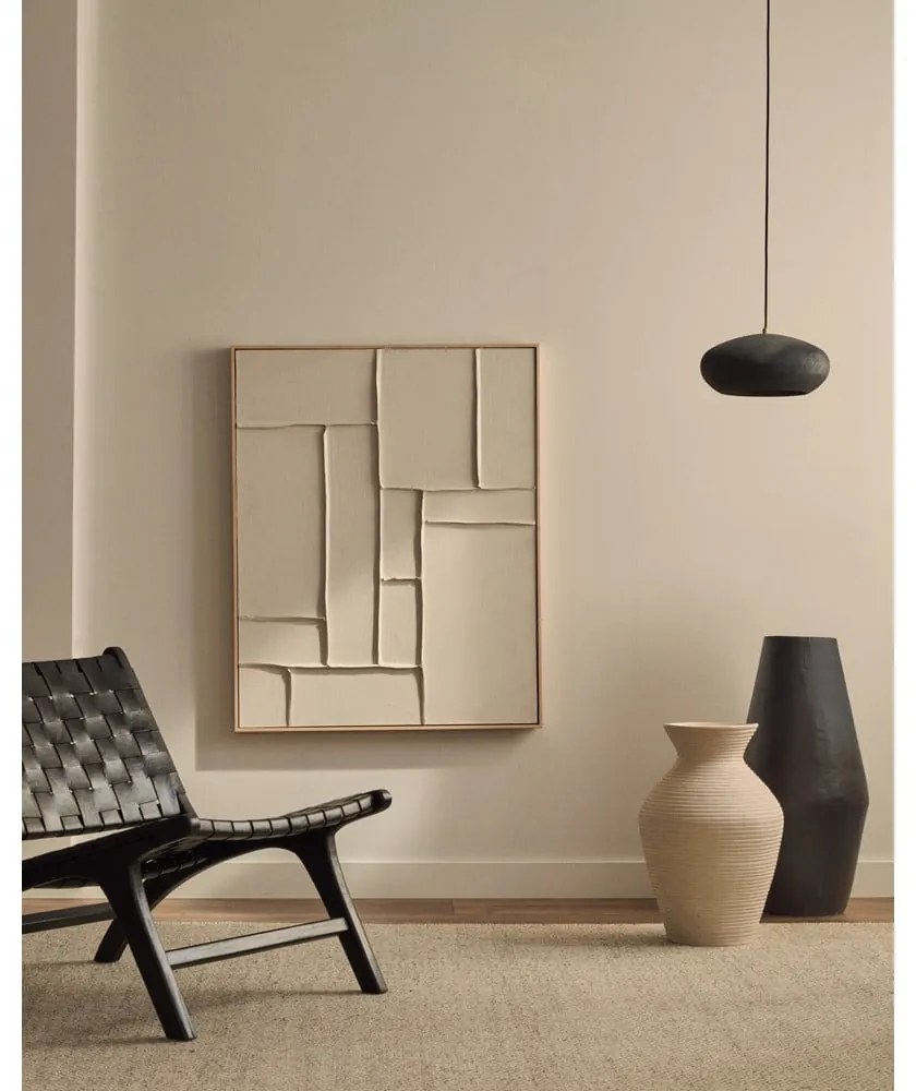 Čierne závesné svietidlo s kovovým tienidlom ø 30 cm Inda – Kave Home