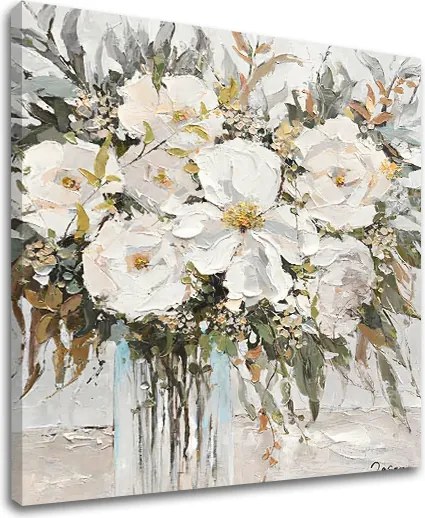 Obraz na plátne KVETY VO VÁZE 1 dielny XOBCH1674WE1 - 50x50 cm