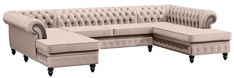 PROXIMA.store - Luxusná sedačka CHESTERFIELD LONG U FARBA NÔH: biela, DRUH LÁTKY: TORRE - 4, FARBA OZDOBNÝCH ŠPENDLÍKOV: chróm