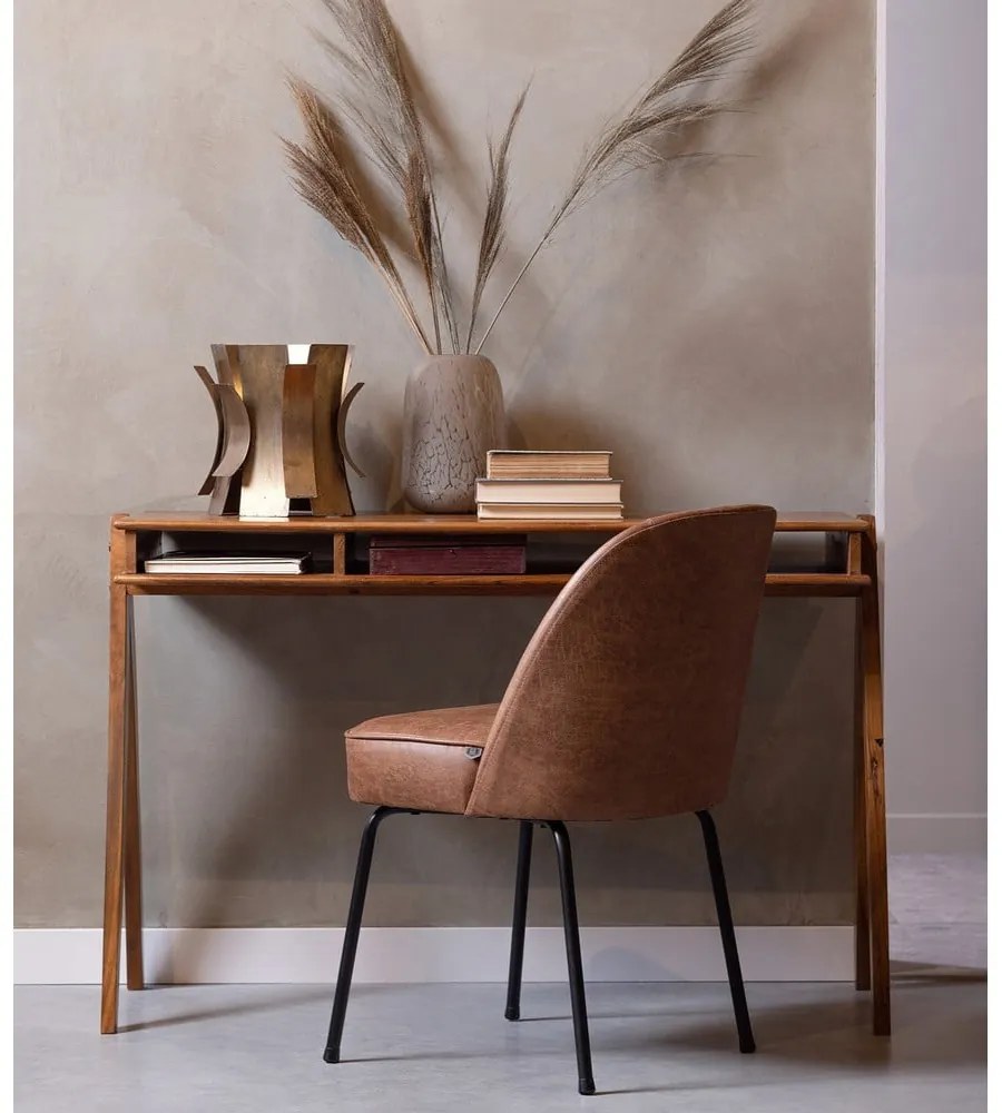 Koňakovohnedé kožené jedálenské stoličky v súprave 2 ks Vogue – WOOOD