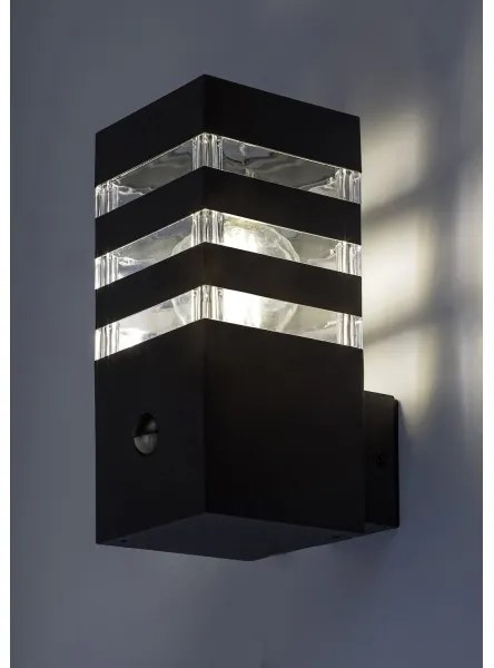 Rabalux 77025- Vonkajšie nástenné svietidlo so senzorom ANKARA 1xE27/12W/230V IP44