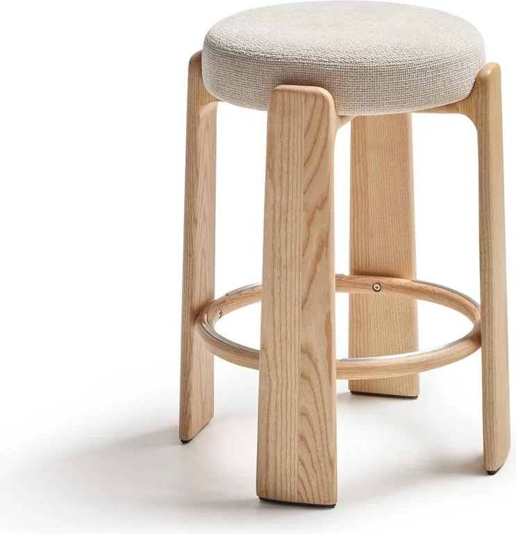 Béžová/v svetlo prírodnej farbe barová stolička z jaseňového dreva (výška sedadla 65 cm) Granite – Kave Home