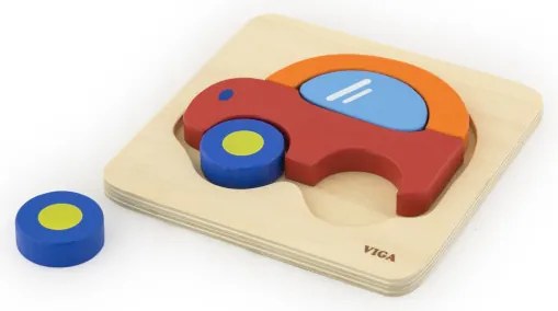 Prvé detské puzzle Viga 50172 autíčko