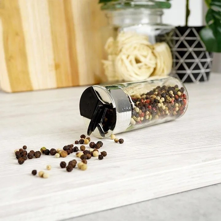 2. akosť - Korenička, sklenená, s čiernym viečkom a sypátkom, 100 ml SPICE BLACK