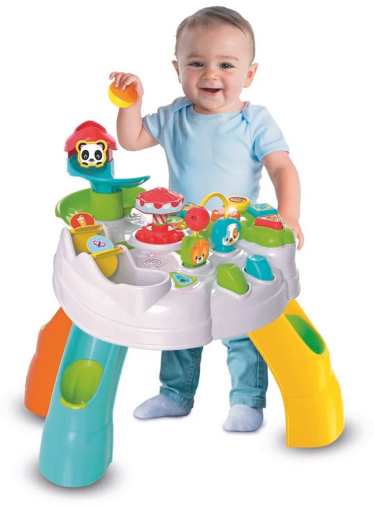 Clementoni Clemmy baby Veselý hrací stolek s kostkami a zvířátky