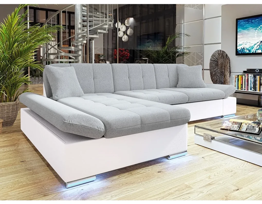 Rohová sedačka Laviva LED, Dostupné poťahy: ekokoža Soft 017 + Uttario Velvet 2967 + Uttario Velvet 2959, Strana: pravá