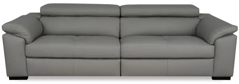 Moderná kožená pohovka LOREN II (4P), sivá (madras - 128 grey)