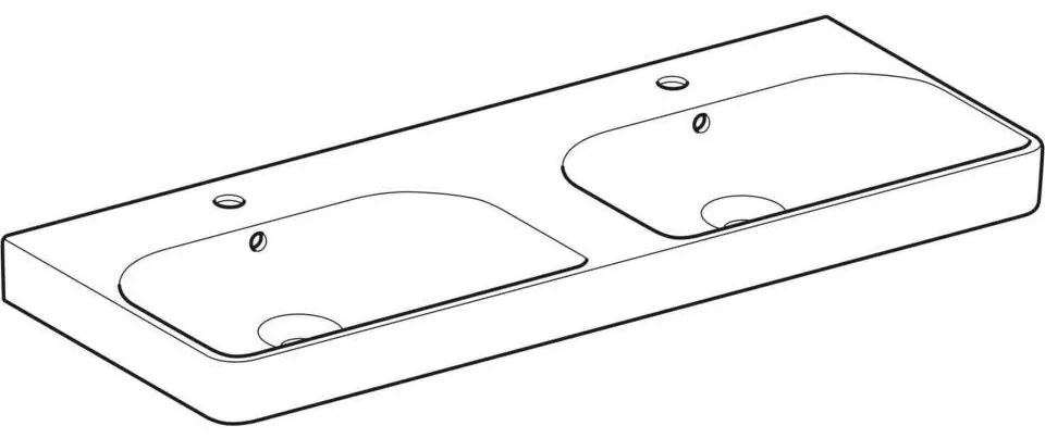 Geberit Smyle Square - Dvojumývadlo 500.223.01.1