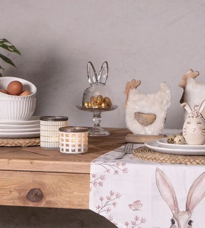 Biely sklenený svietnik Ilana - Ø 8 * 9 cm