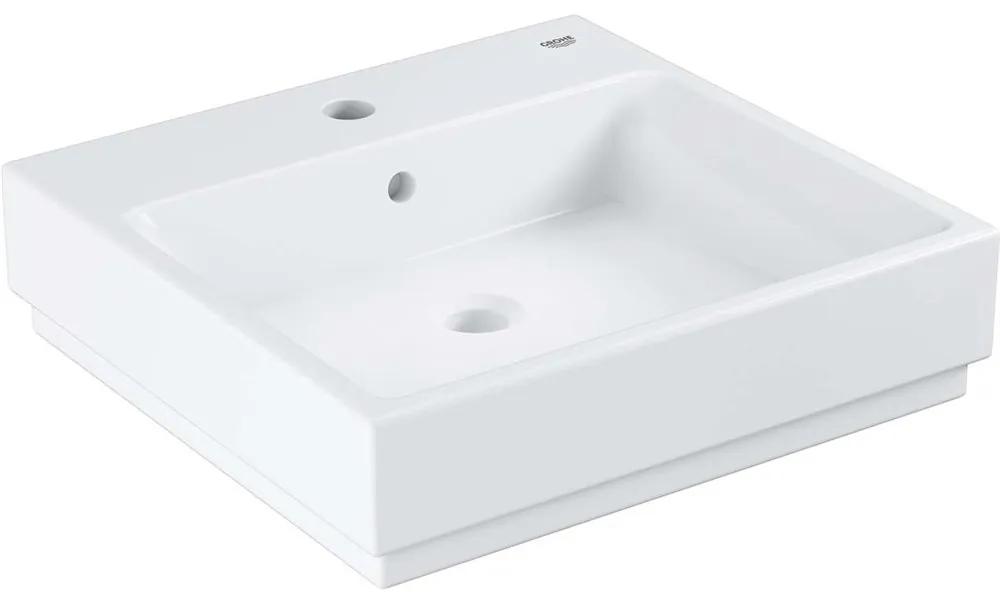 GROHE Cube Ceramic závesné umývadlo s otvorom, s prepadom, 500 x 490 mm, alpská biela, s povrchovou úpravou PureGuard, 3947400H