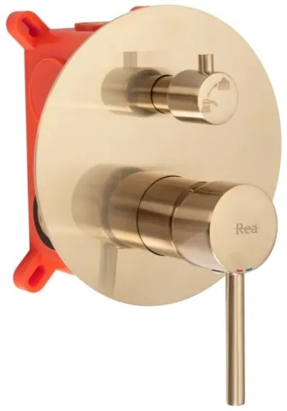 REA-P6609 - Sprchová súprava LUNGO s termostatickou podomietkovou batériou, kartáčované zlato