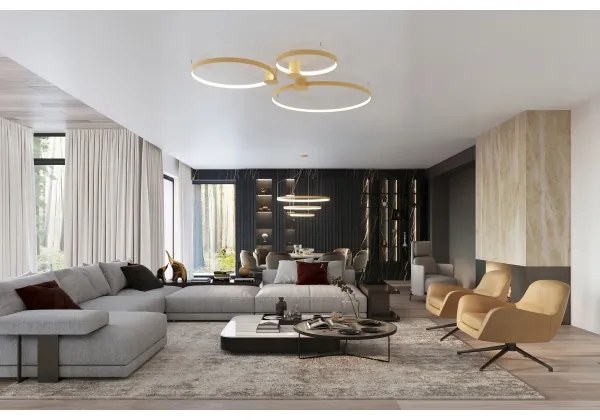 Thoro TH.223 - LED stropné svietidlo RIO LED/30W/230V CRI 98 4000K priemer 55 cm zlaté