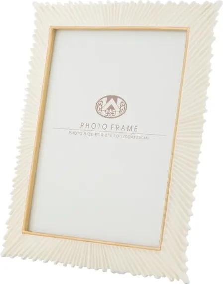 Krémovo-biely fotorámik v živicovom ráme Mauro Ferretti Glam, 27 × 31,3 cm