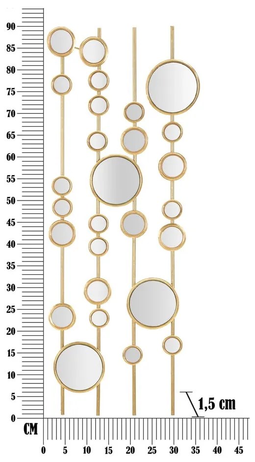 Kovová nástenná dekorácia 35.5x90 cm Small Mirros - Mauro Ferretti