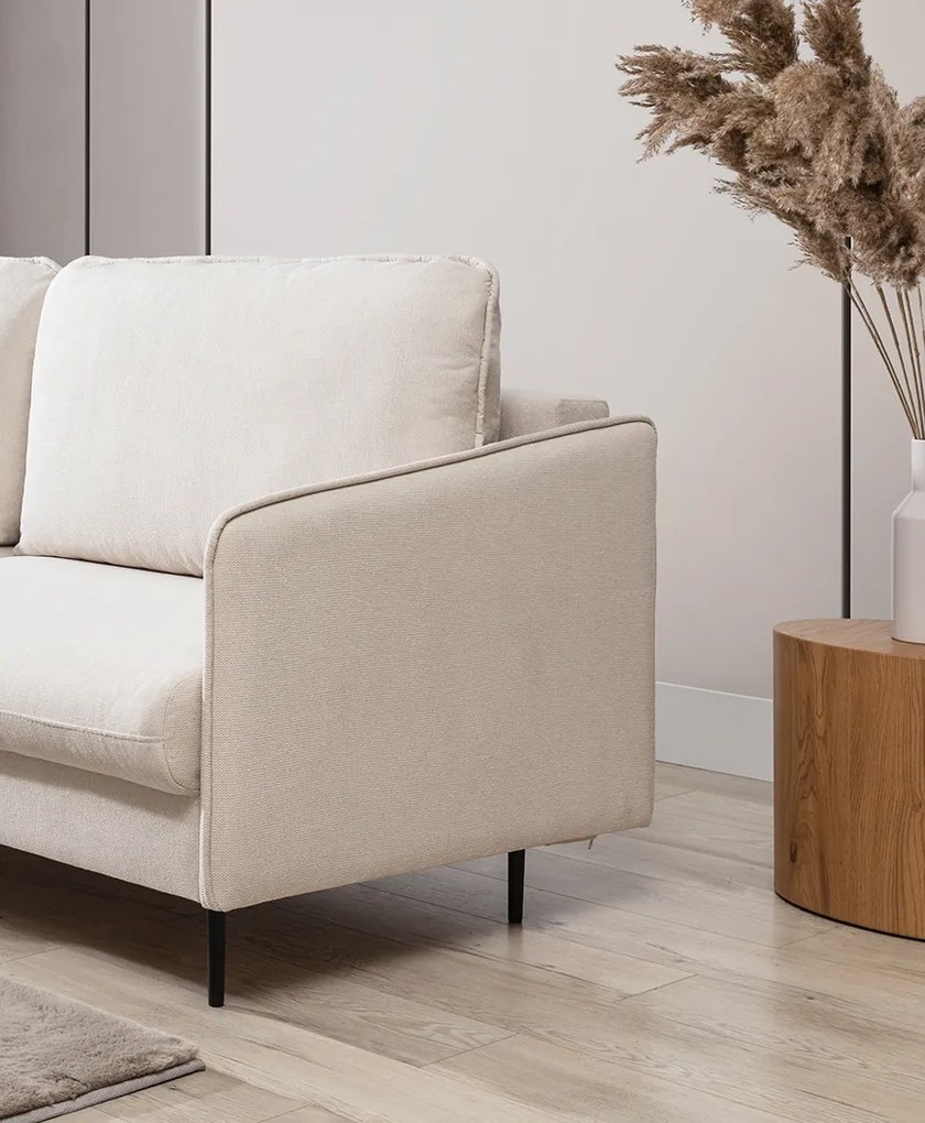 Rozkladacia pohovka Taila s funkciou spania - béžová tkanina Loft 01 / čierne nohy