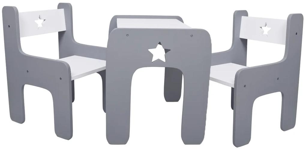 WoodStar Dizajnový detský stolík a stolička 3v1 Farba: biela