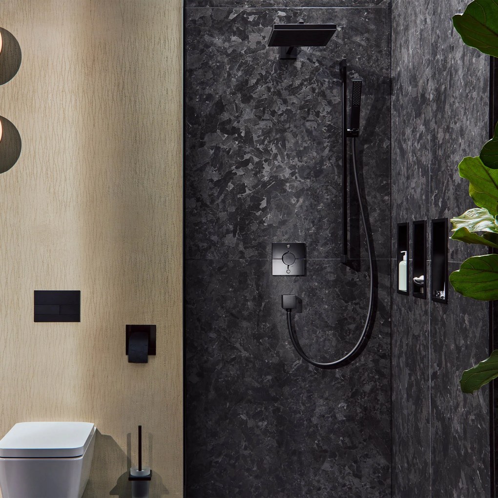 Hansgrohe ShowerSelect Comfort E, termostat pod omietku pre 2 spotrebiče, čierna matná, HAN-15572670
