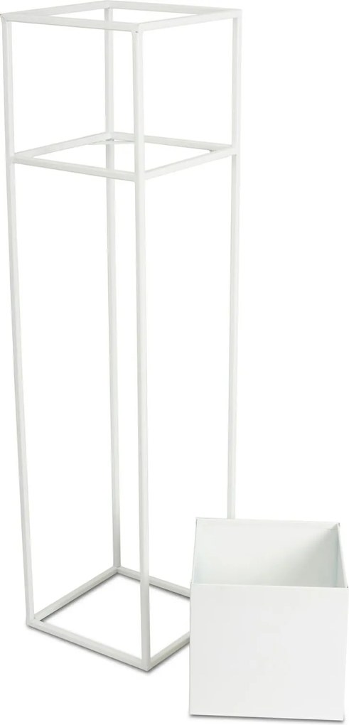 KOVOVÝ KVETINÁČ SO STOJANOM PLAIN 90X24 CM BIELA