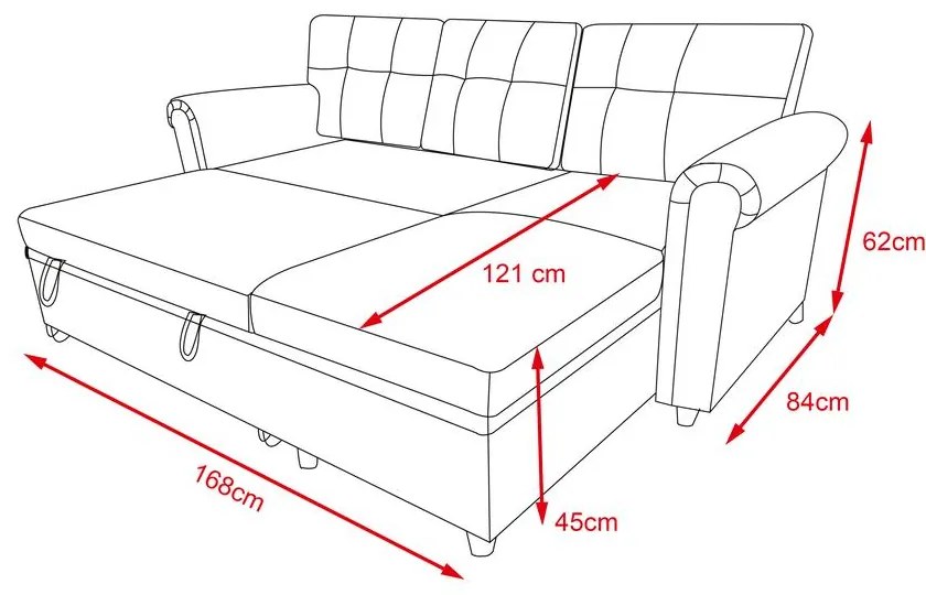 Rohová rozkladacia sedacia súprava Catini NESTA sivá