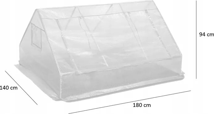 Záhradný fóliovník mini 180 x 140 x 94 cm – skleník na sadenice, parenisko s konštrukciou