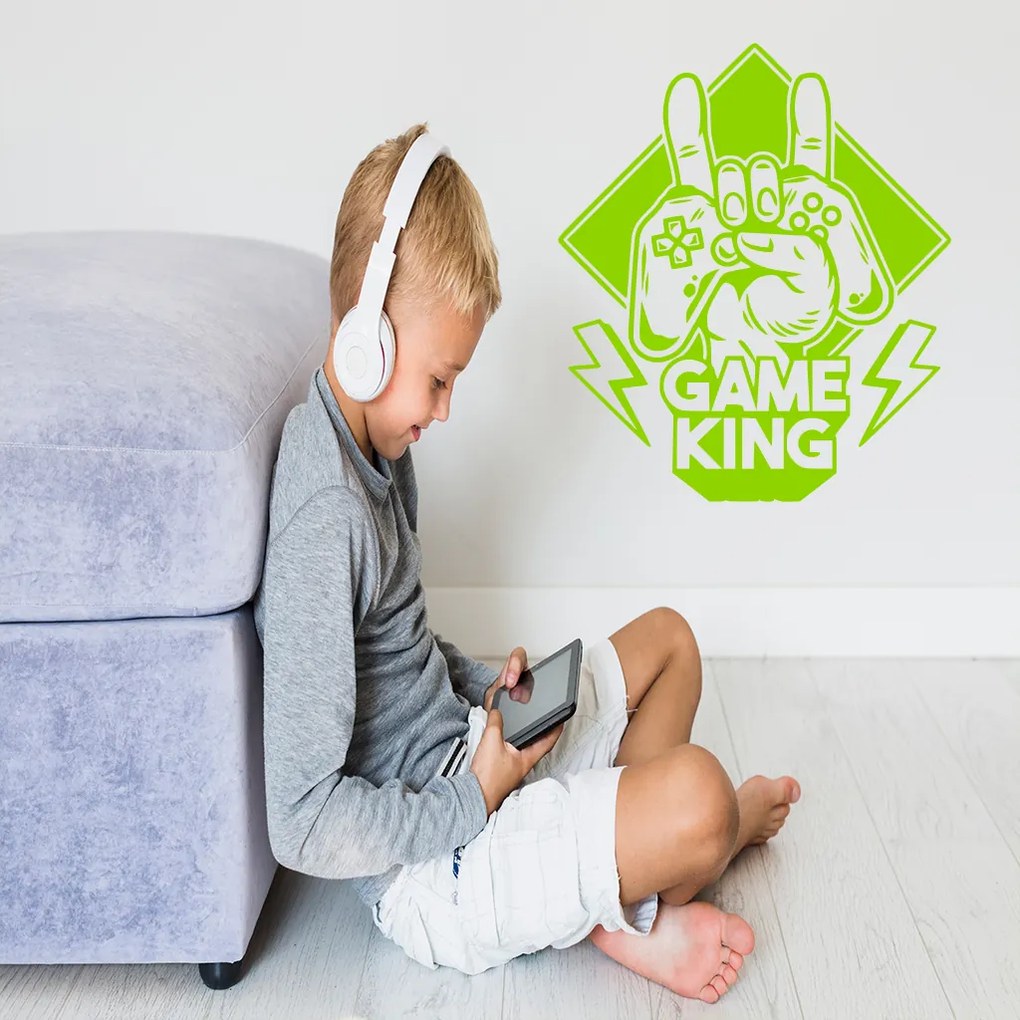 Veselá Stena Samolepka Game King Farba: bílá, Veľkosť: 40 x 46 cm