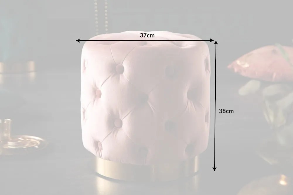 Taburetka moderná baroková 35cm staroružové zlato