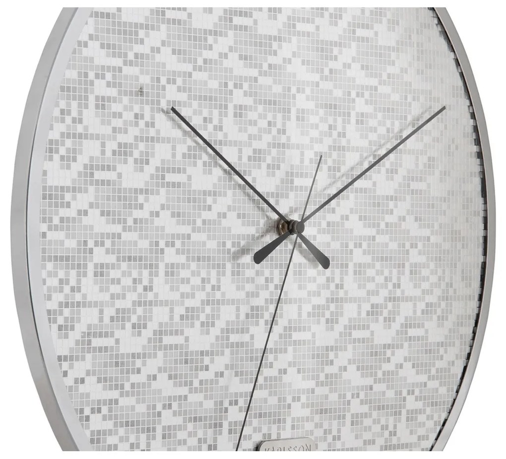 Karlsson 6005SI dizajnové nástenné hodiny strieborná, pr. 40 cm