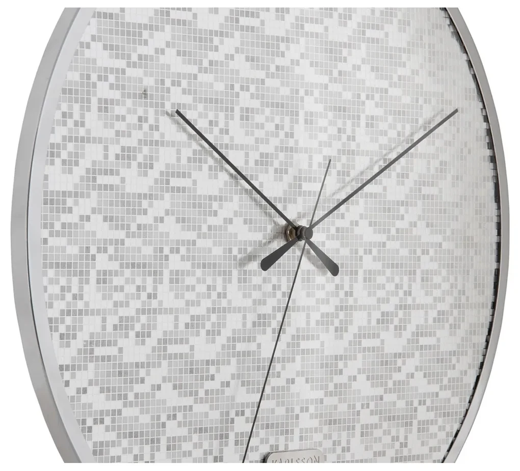Karlsson 6005SI dizajnové nástenné hodiny strieborná, pr. 40 cm