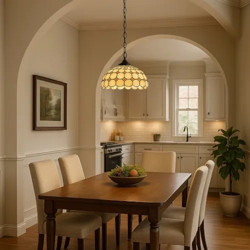 Luster do spálne Tiffany štýl Rabalux 8076 kolekcia Marvel Ø40