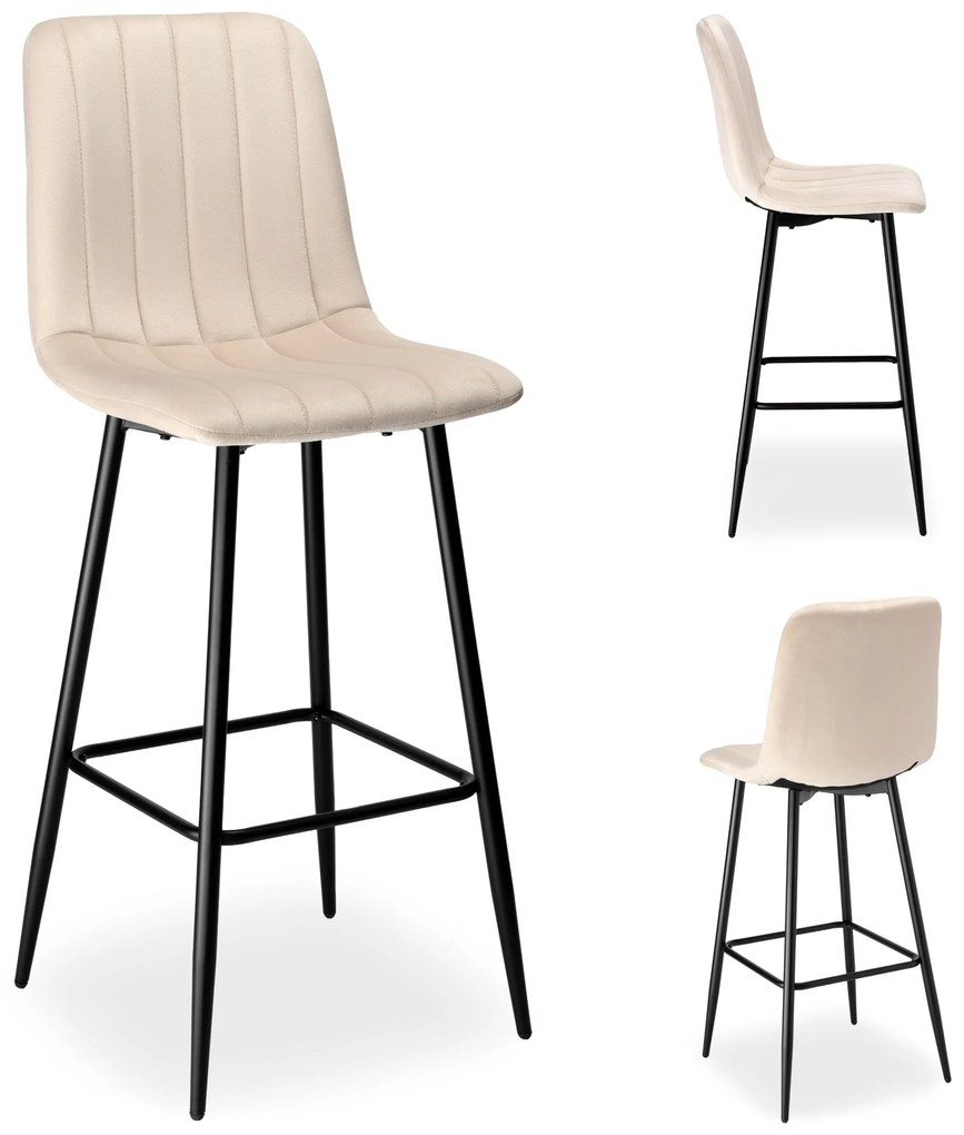 Barová stolička Toronto zamatová béžová