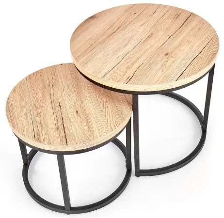 Sada 2x konferenčný stolík JENO dub/čierna