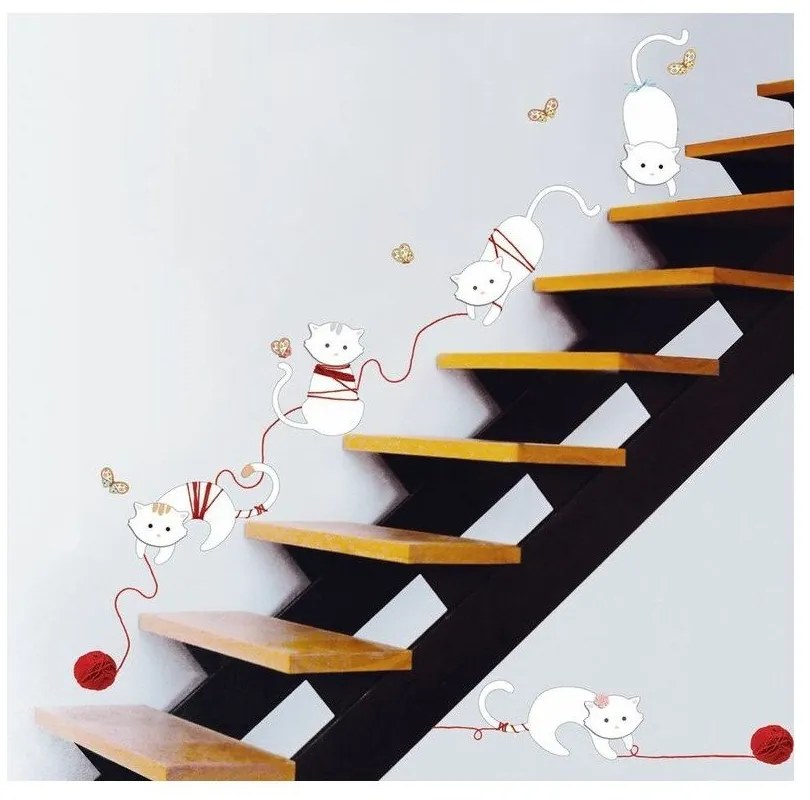 Samolepka Ambiance Cats and balls, 30 cm