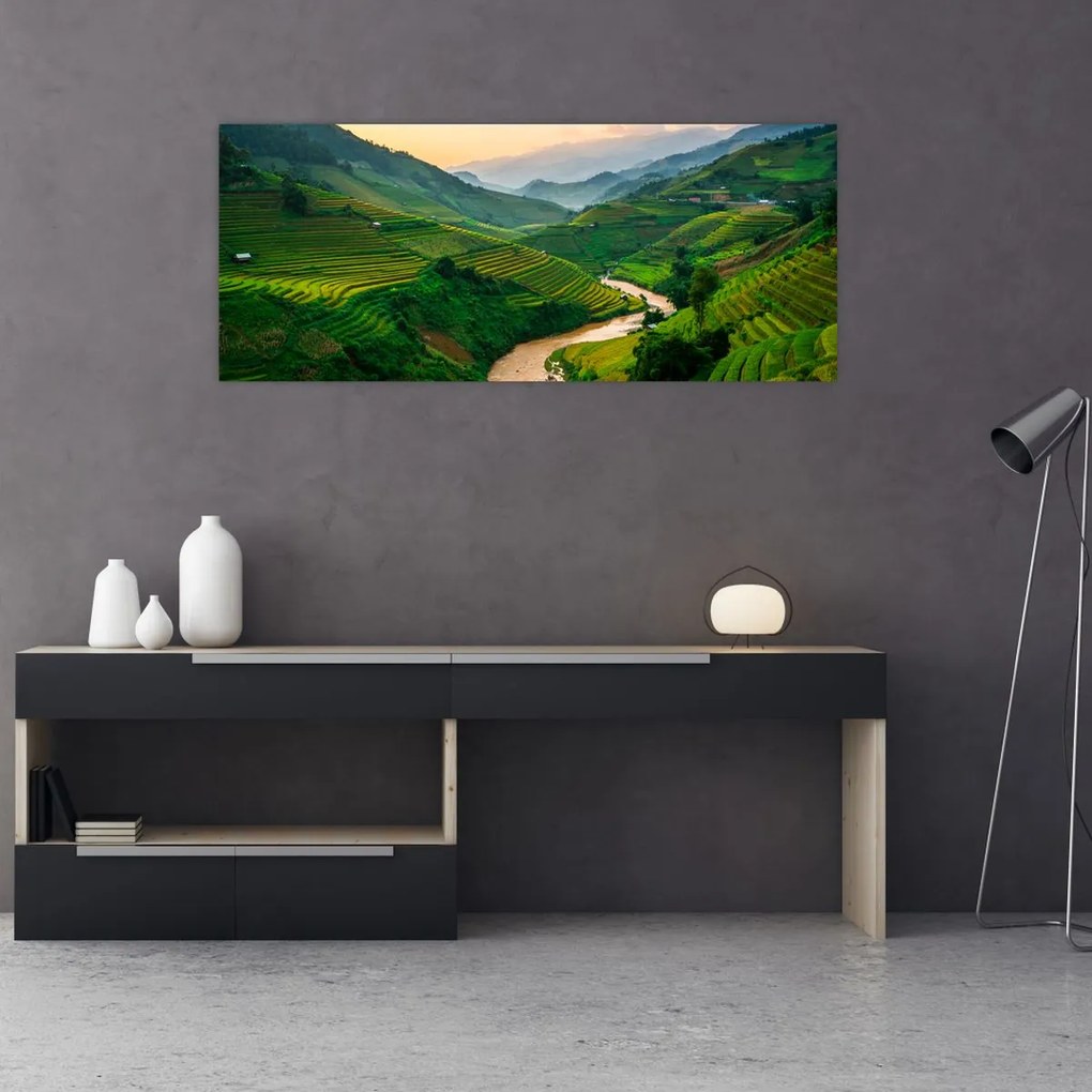 Obraz - Ryžové terasy II. (120x50 cm)