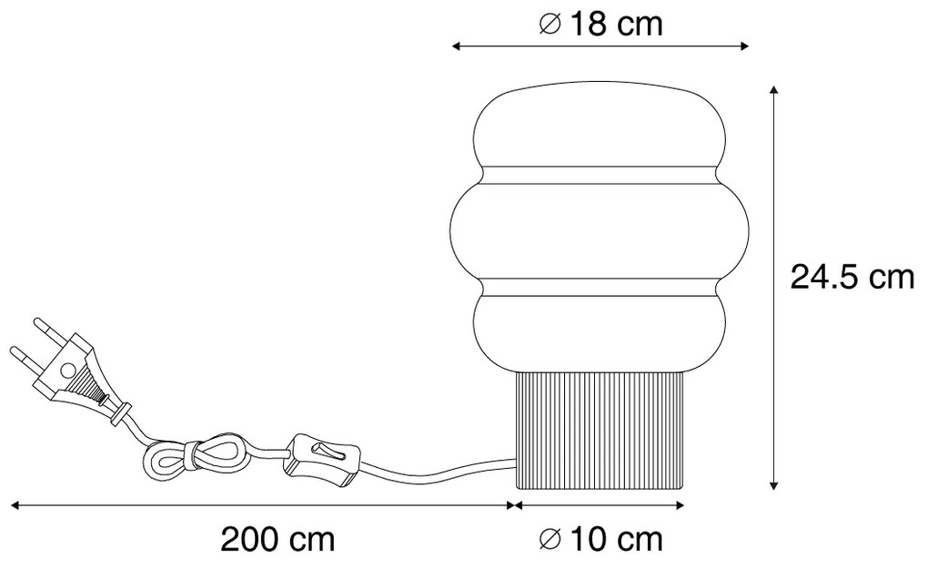 Japandi stolná lampa béžová s opálovým sklom 18cm - Miele