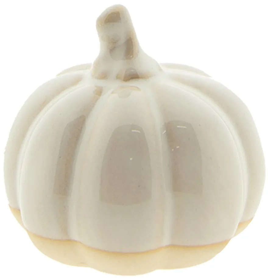Béžová porcelánová dekorácia tekvice Chrie M - Ø 9*8 cm