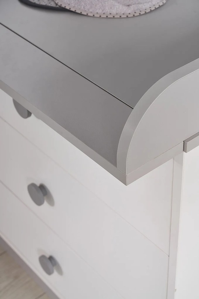 Zásuvková komoda Spencer - biela/šedá