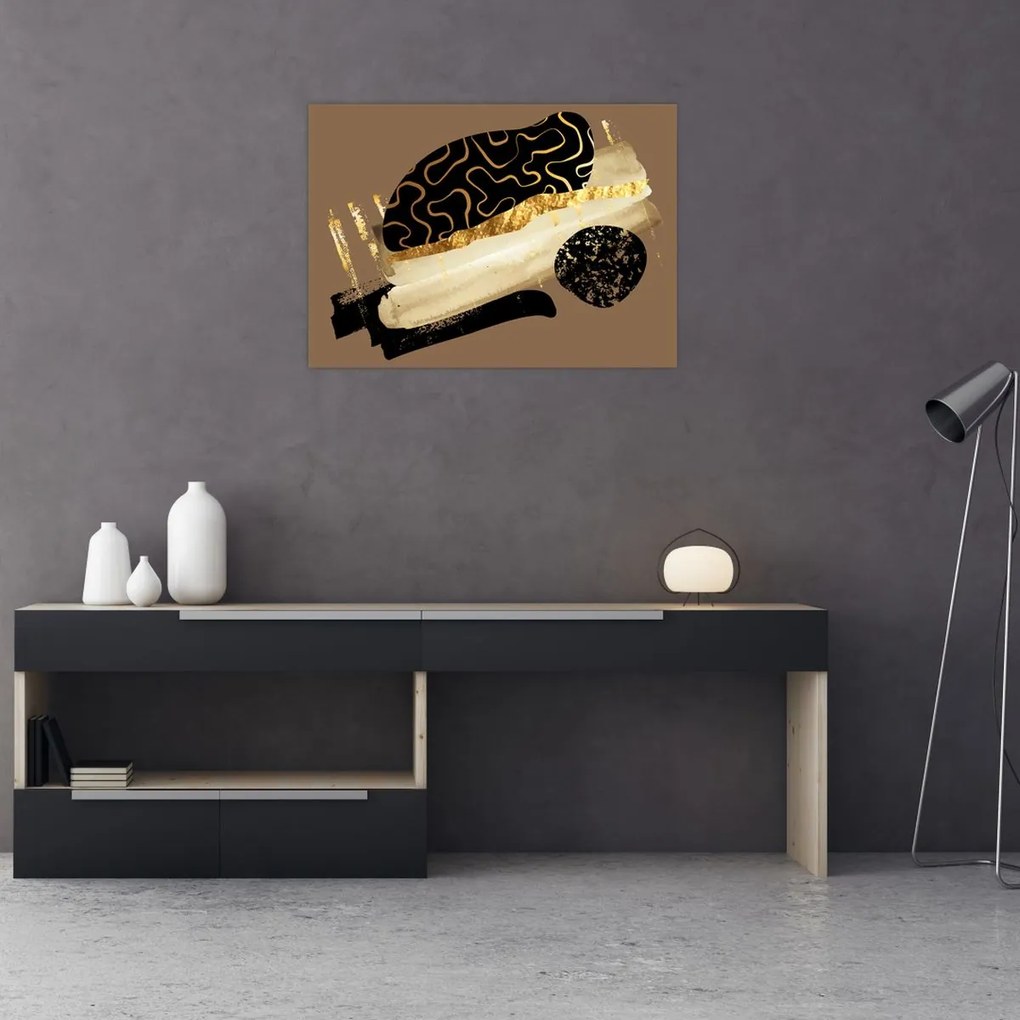 Obraz - Abstrakcia golden brown N⁰3 (70x50 cm)