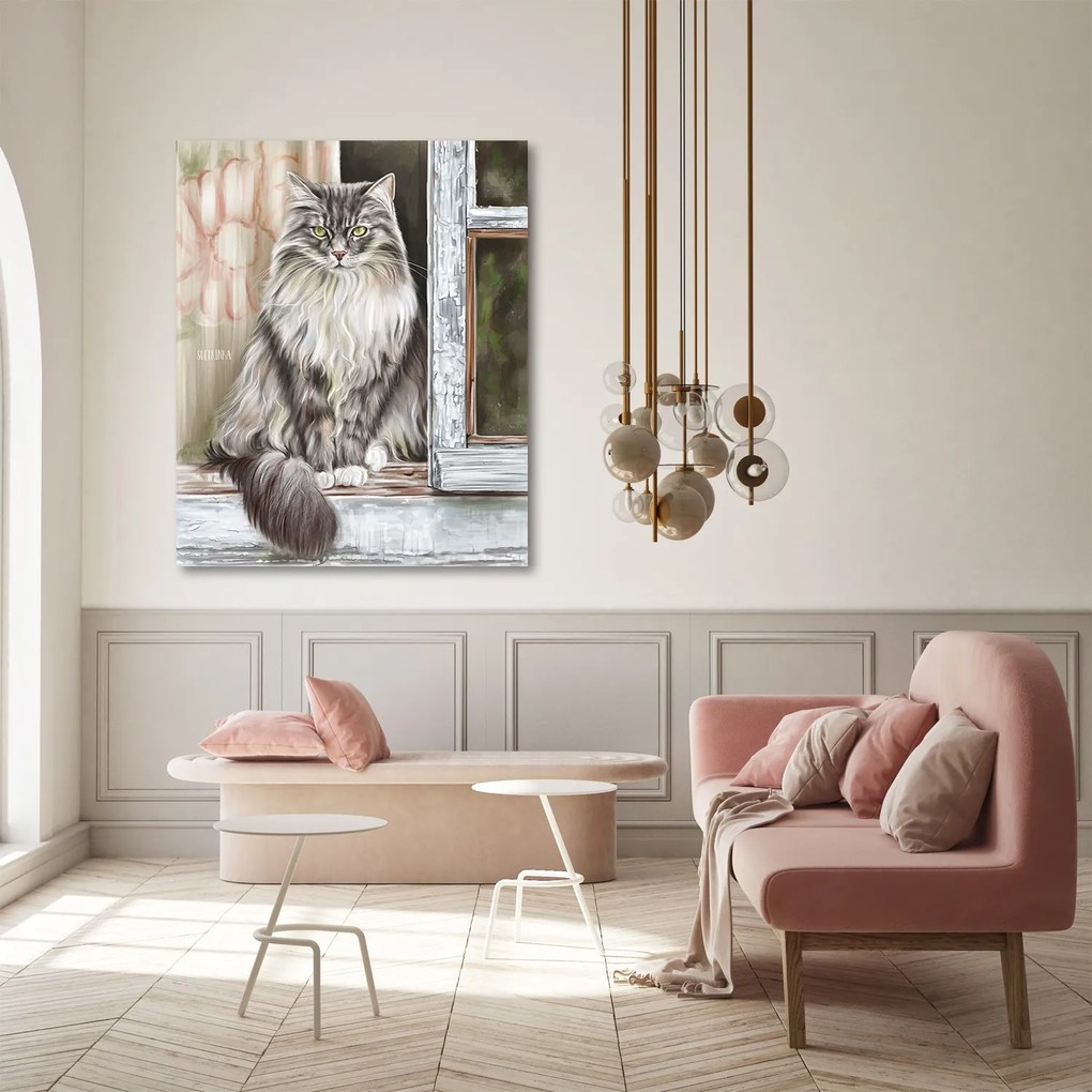 Gario Obraz na plátne Vidiecka mačka na parapete - Svetlana Gracheva Rozmery: 60 x 90 cm