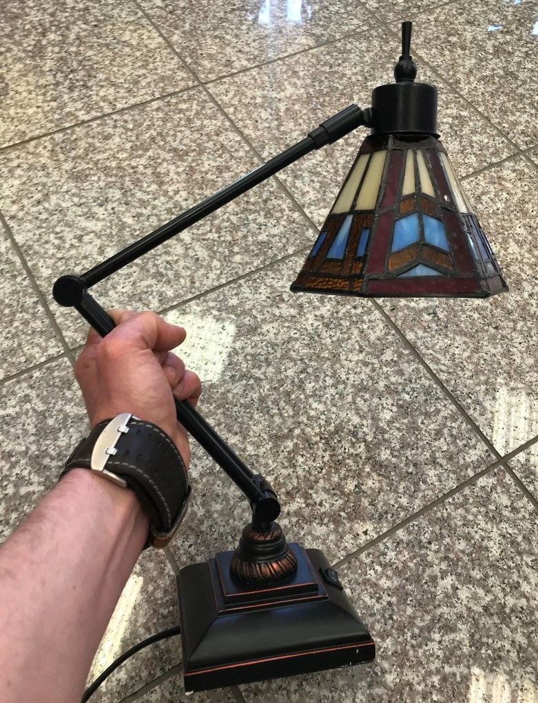 Vitráž nastaviteľná lampa stolová 53