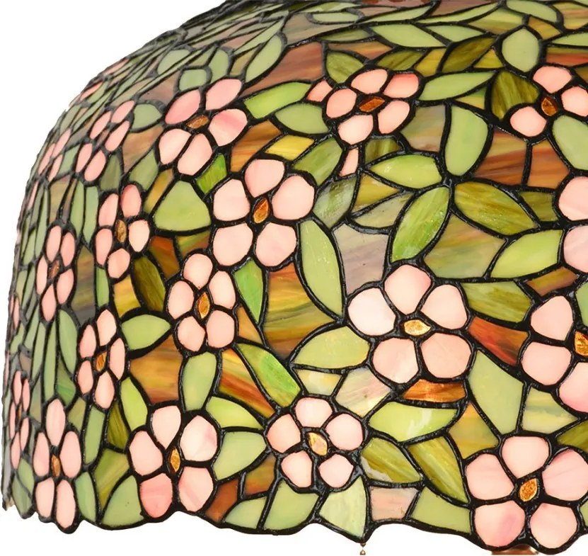 Farebná stolná lampa Tiffany Flower Garden - Ø 46*72cm E27/max 2x60W
