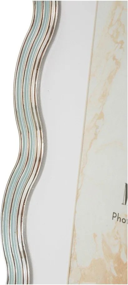 Svetlomodrý/v striebornej farbe kovový/sklenený stojací rámček 17,5x22,5 cm Elizabeth – Mauro Ferretti