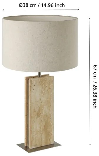 Eglo 390408 - Stolná lampa BELESAR 1xE27/40W/230V béžová