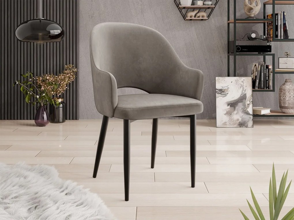 Čalúnená jedálenská stolička Dazja, Dostupné poťahy: Magic Velvet 2216, Farby: čierna