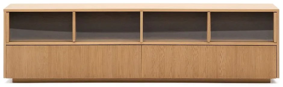 TV stolík v dekore duba v prírodnej farbe 200x54x40 cm Helvine – Kave Home