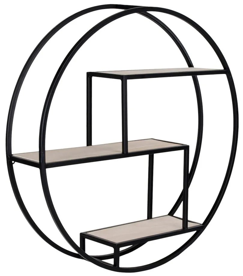 Čierna/v prírodnej farbe poschodová polica z masívu paulownie 62 cm Rotterdam – House Nordic