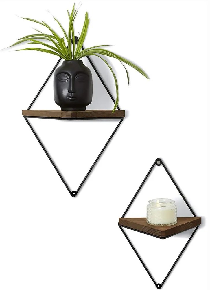 SADA 2x Nástenná polica smrek